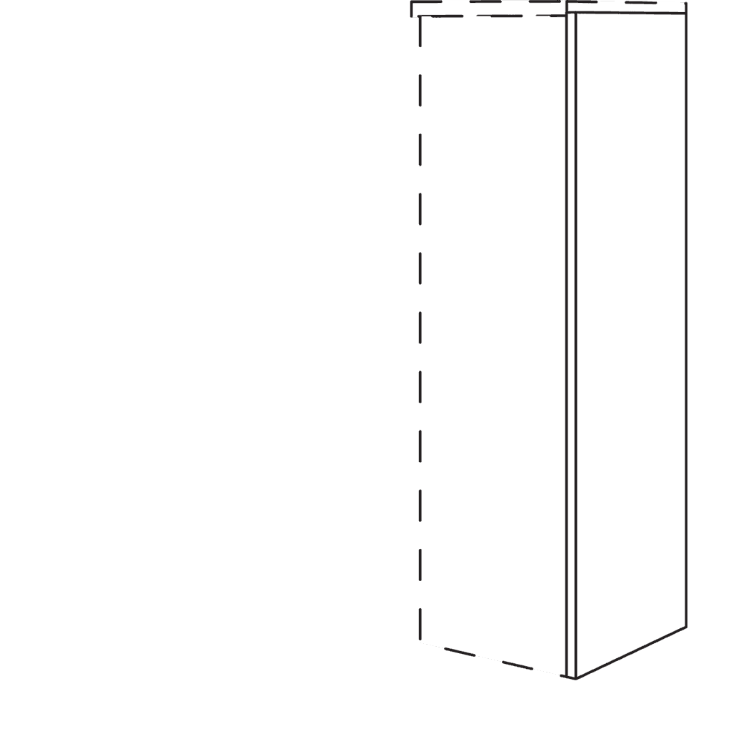 Abschlusswange für Midischrank
in Korpushöhe