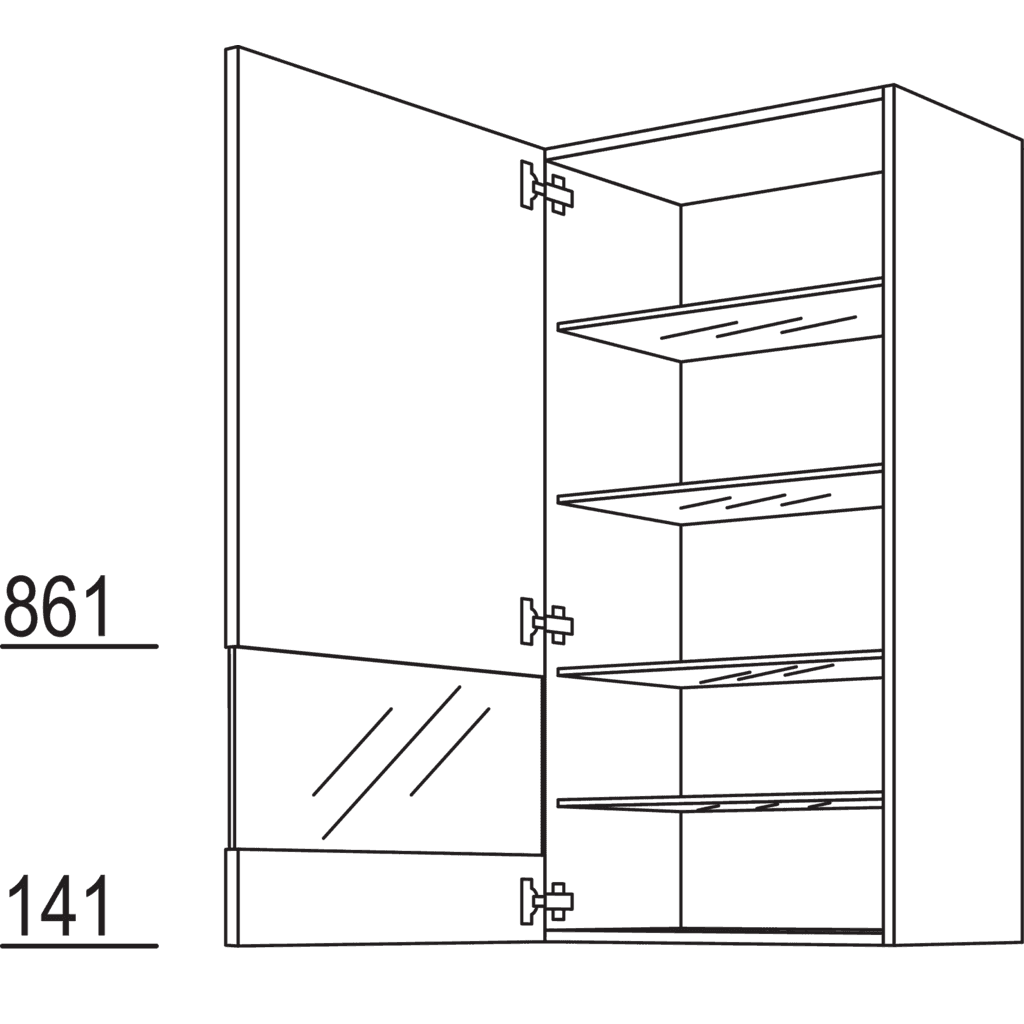 Wandschrank Segmentglastür