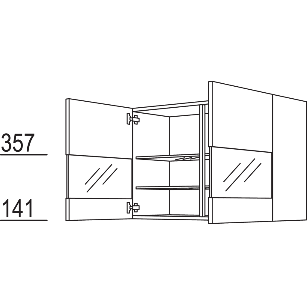 Wandschrank Segmentglastür