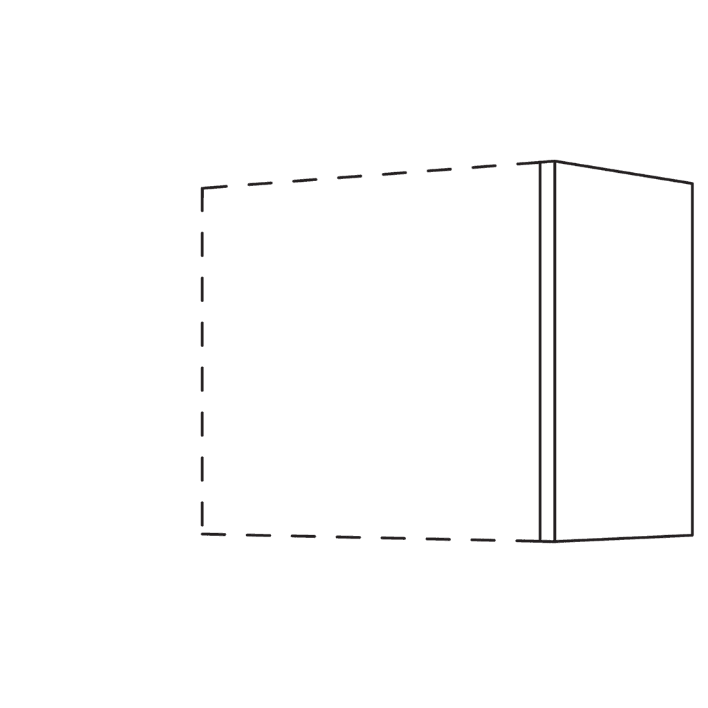 Abschluss- / Zwischenwange
für Wandschränke, Höhe 576 mm
