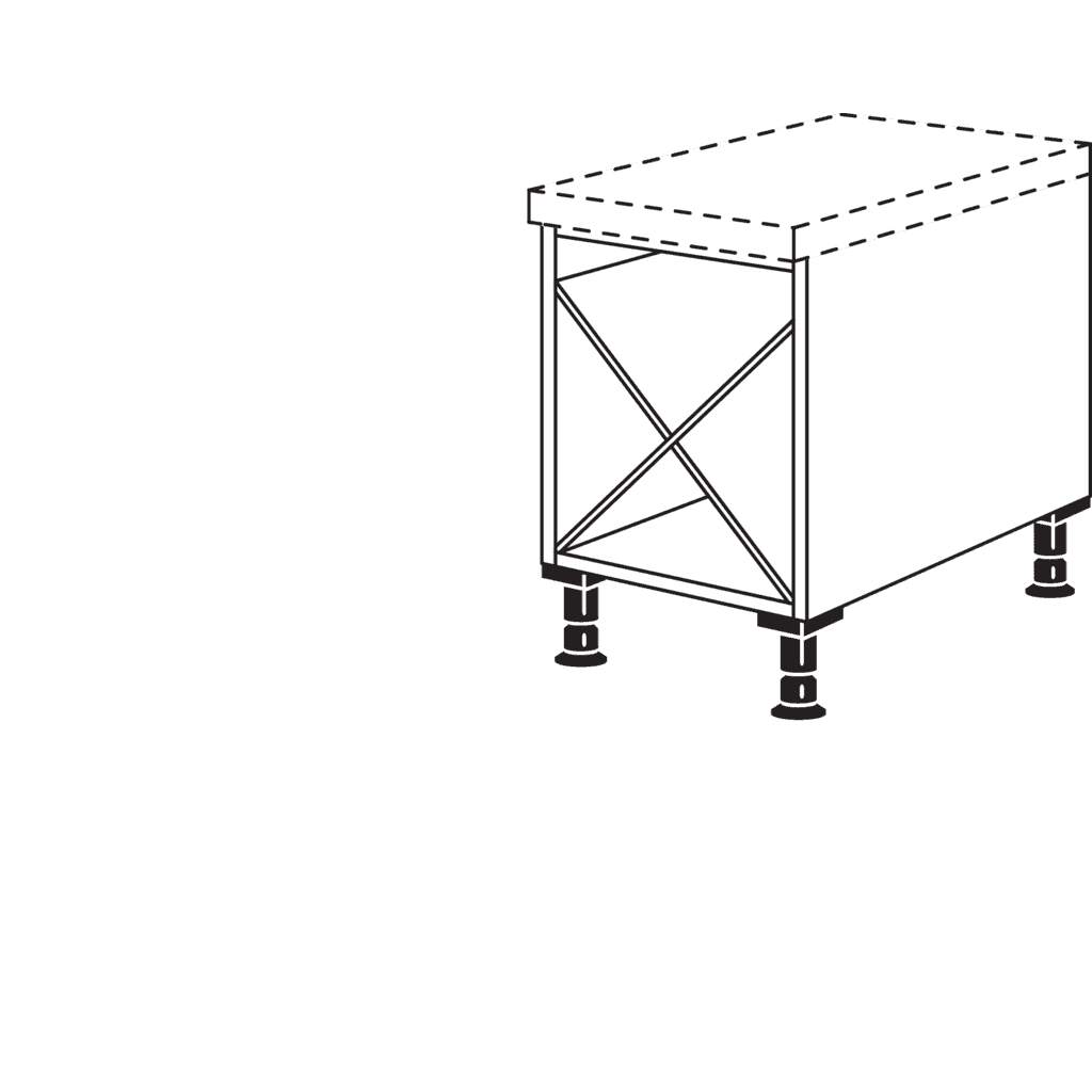 Unterschrankregal mit
Weinkreuz