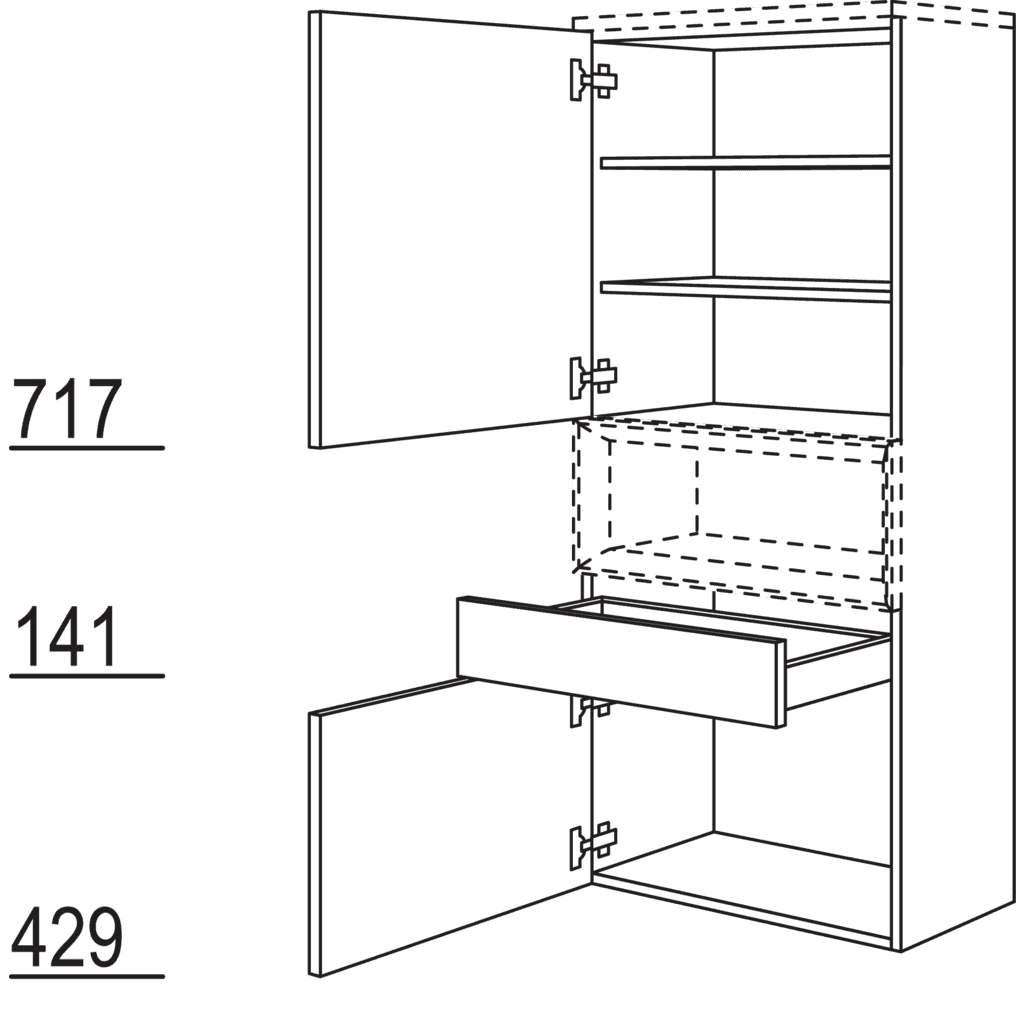 Midischrank für Regaleinsatz
Case