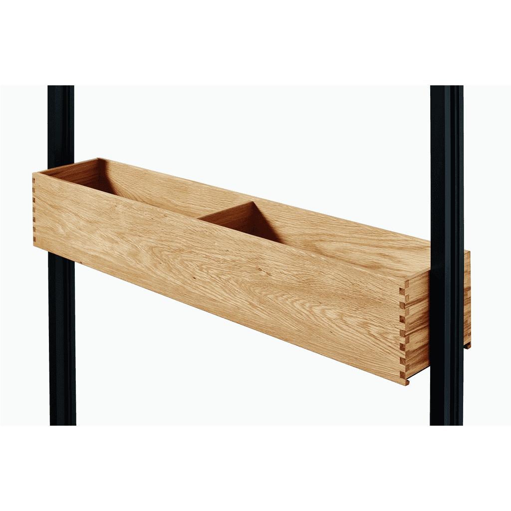 Holzkasten hoch für Stollen-
Regalsystem
150 mm hoch