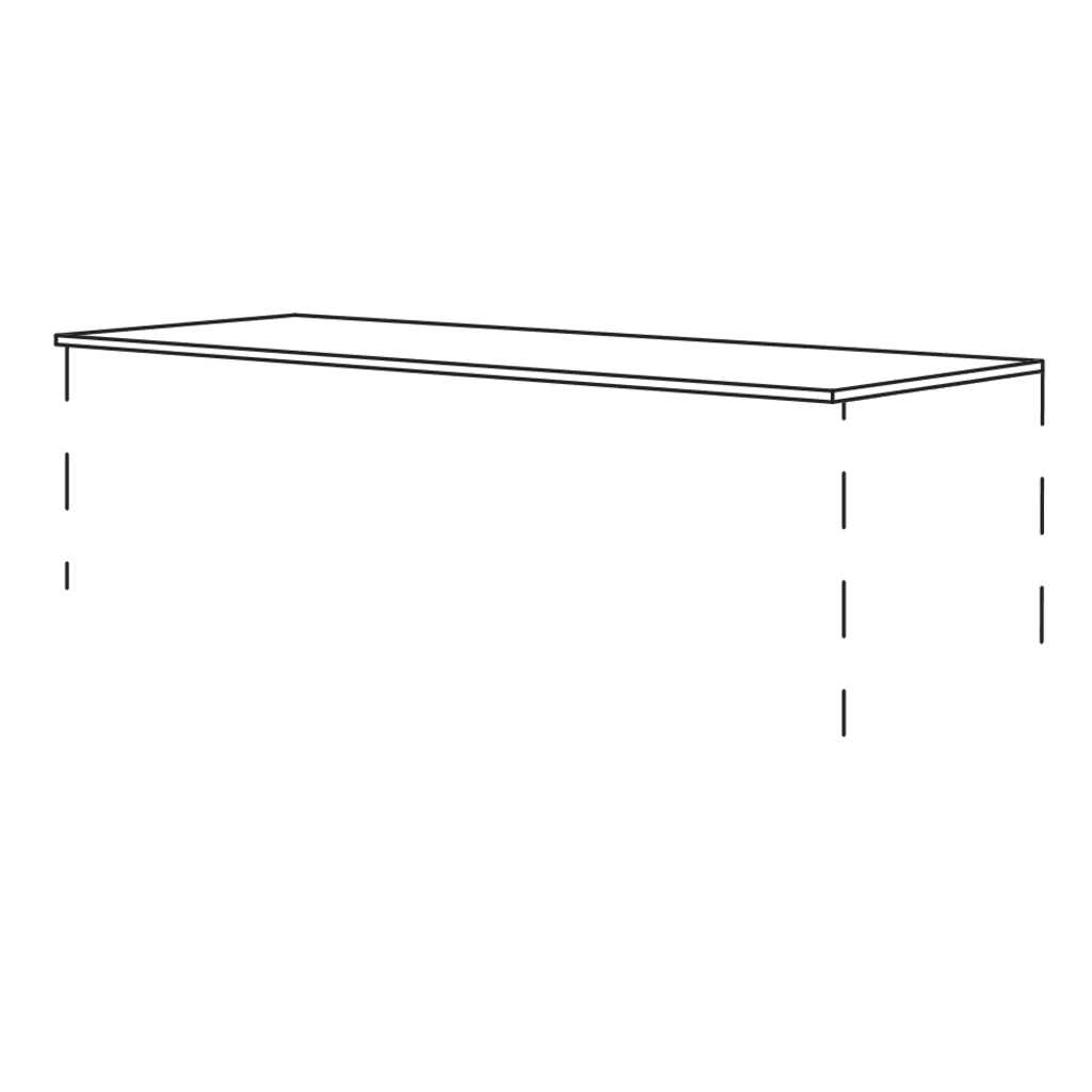 Abdeckboden in Echtholz-
Furnier, 10 mm stark, für
Highboards in festen Breiten