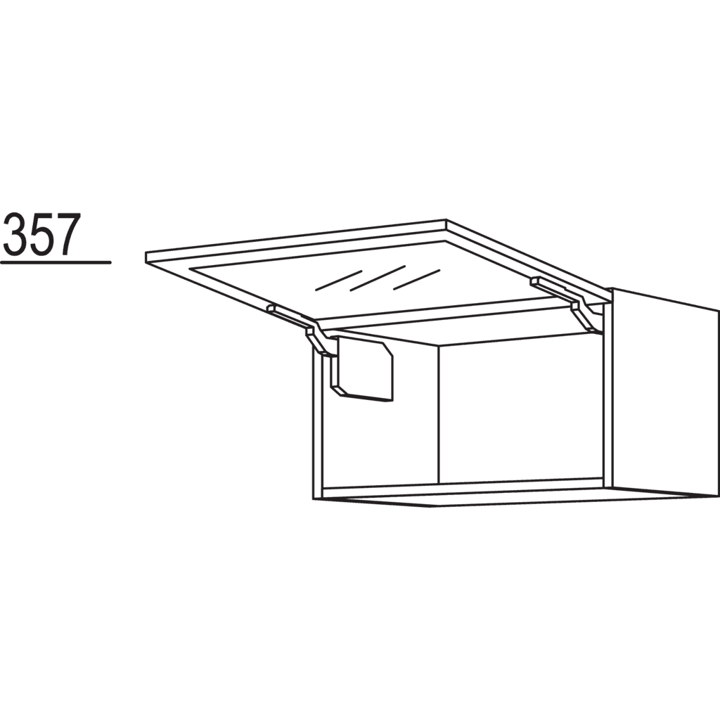 Wandschrank Glasrahmenklappe