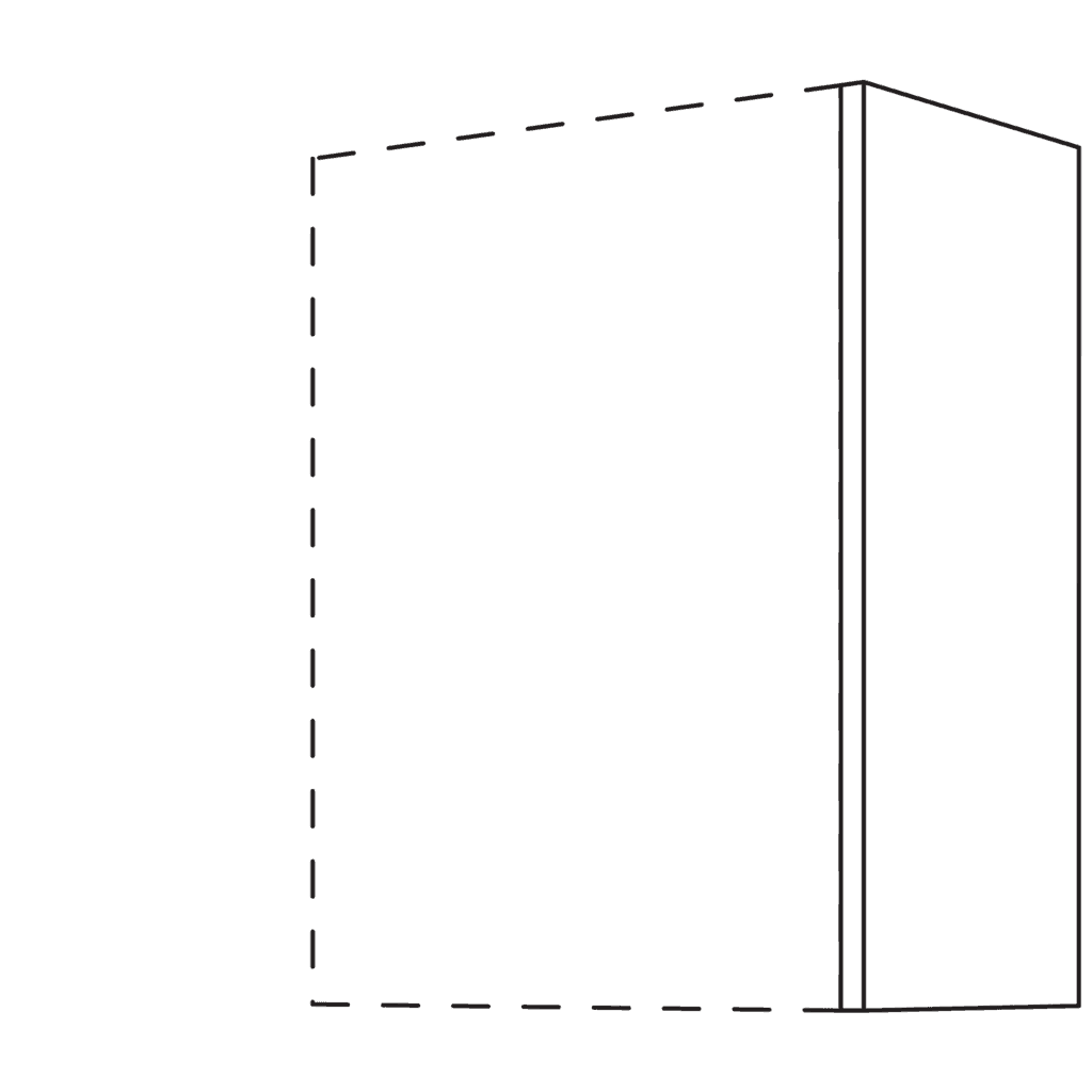 Abschluss- / Zwischenwange
für Wandschränke, 1296 mm hoch