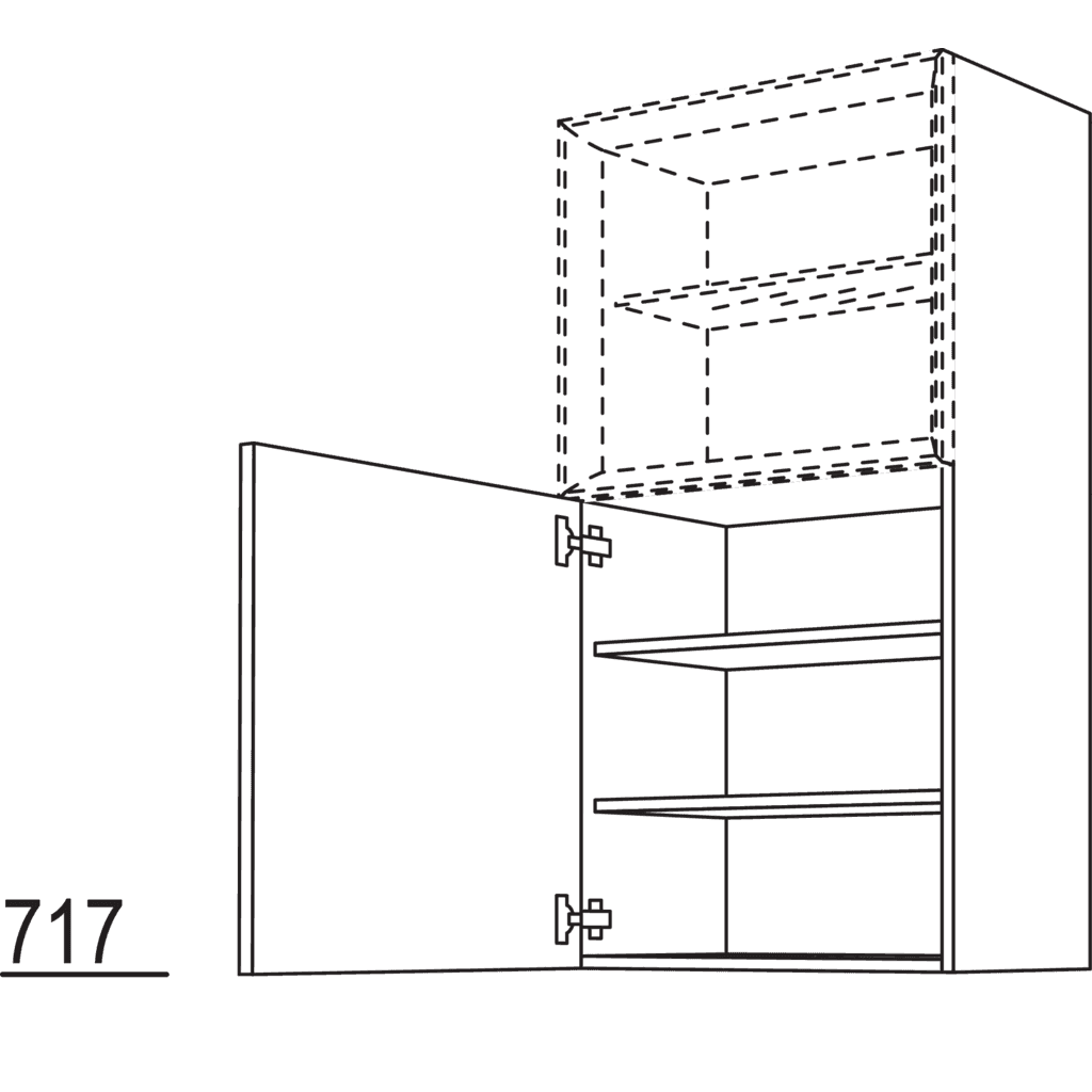 Wandschrank für
Regaleinsatz Case
