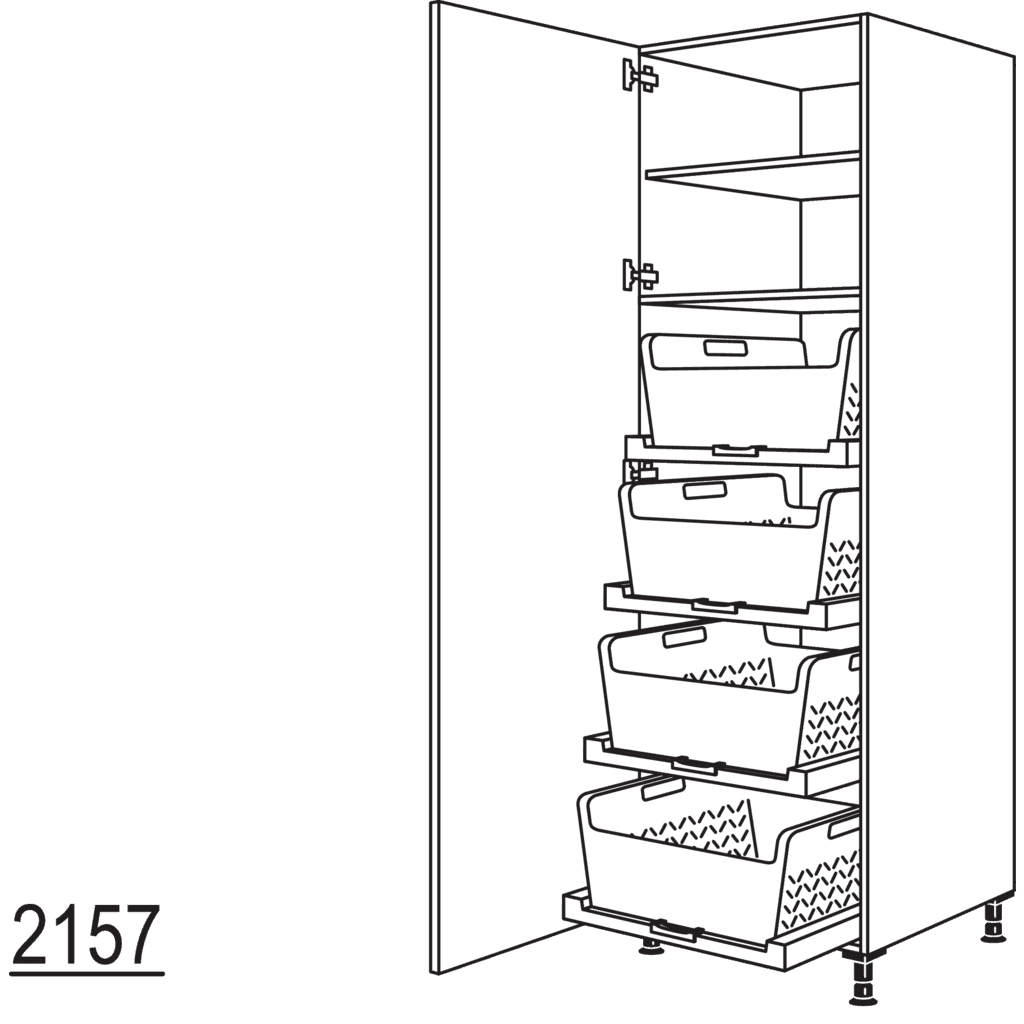 Hochschrank mit
Wäschekorb-Tablar Laundry-Area