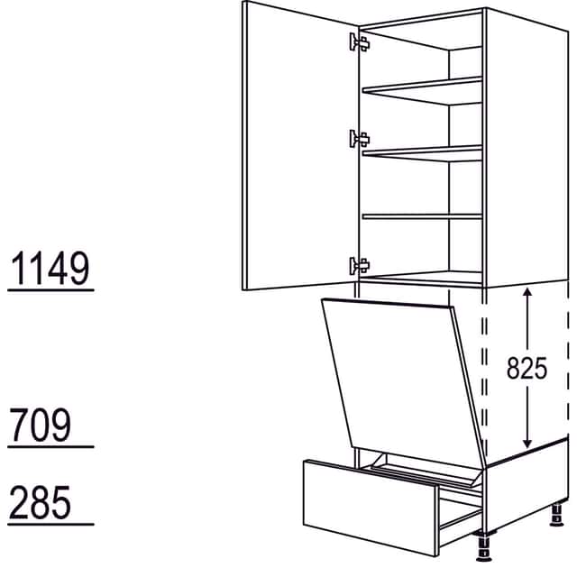Geräte-Umbau Geschirrspüler
geeignet für
Nischenhöhe: 825 mm / - 1
