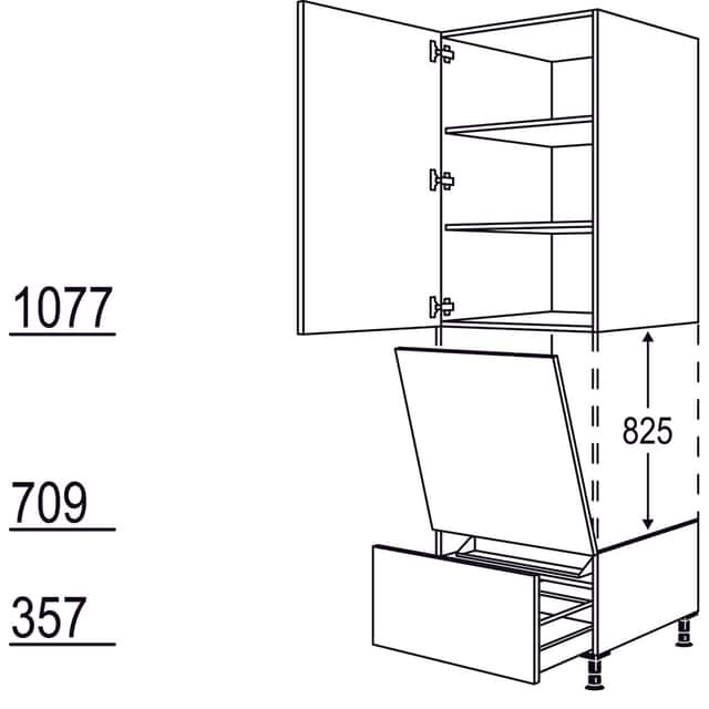 XL-Geräte-Umbau Geschirrspüler
geeignet für
Nischenhöhe: 825 mm / - 1