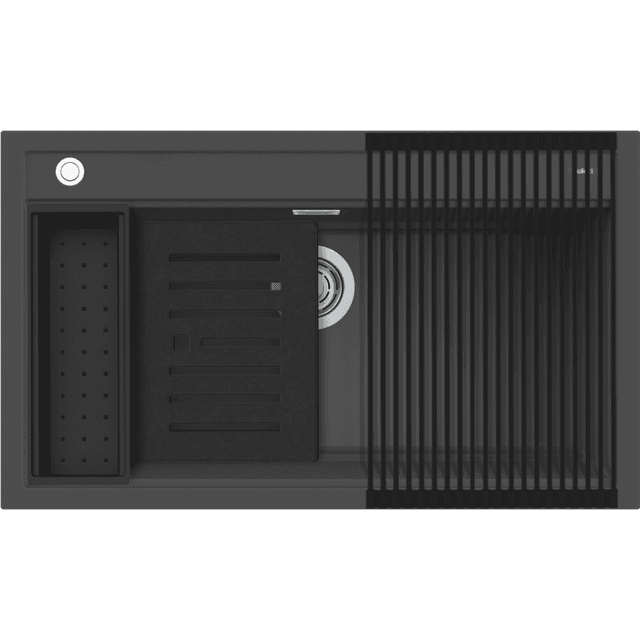 ELLECI: Einbauspüle Best 360,
aus KERATEK®, Workstation mit
Zubehör, Grau