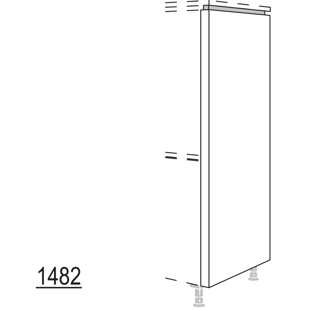 Abschluss-Frontwange
für Highboards mit
waagerechter