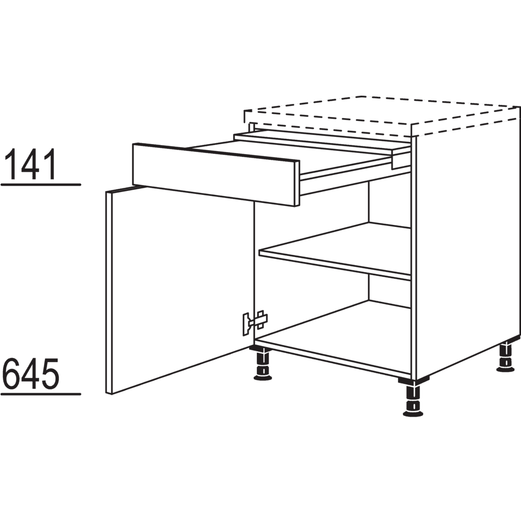 XL-Unterschrank Ausziehtisch