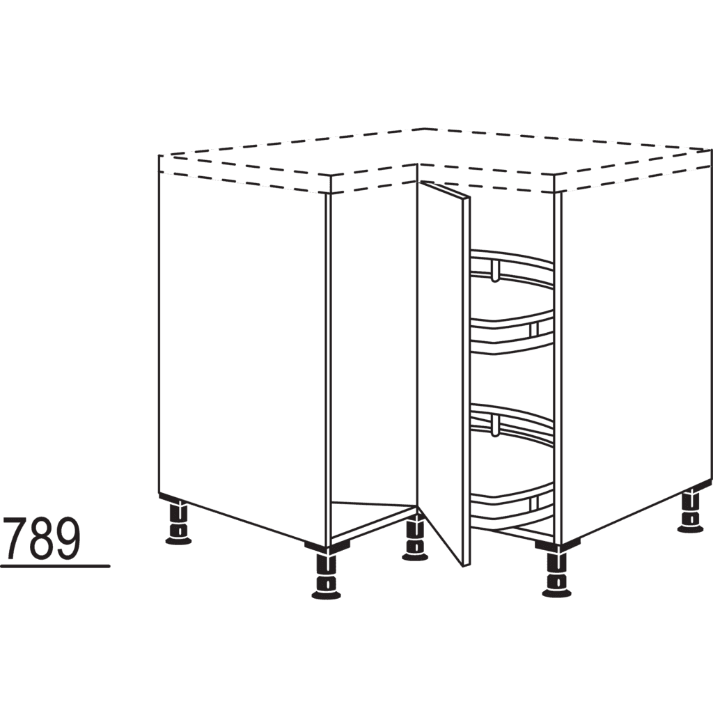 XL-Karussell-Eckschrank