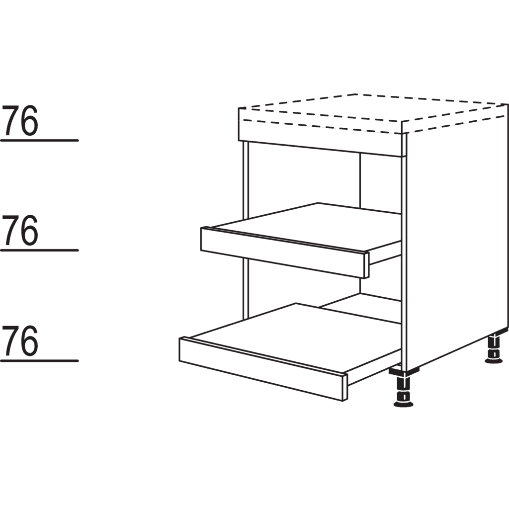 XL-Unterschrank Landhaus
mit Tablarauszügen
