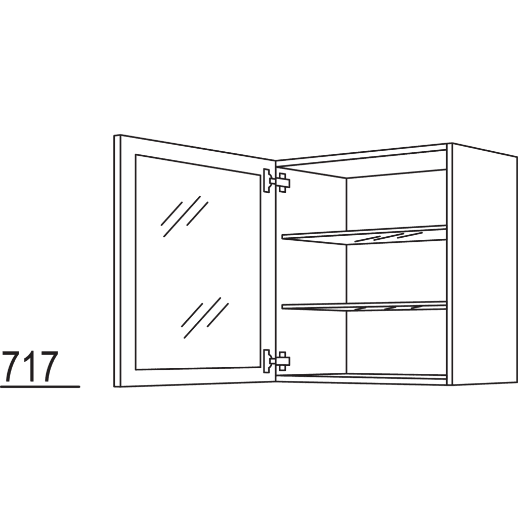 Wandschrank Glasrahmentür