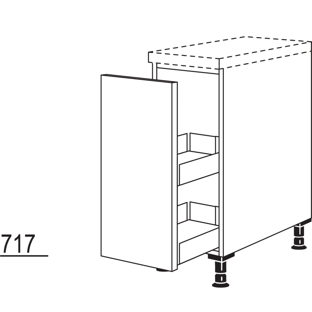 Unterschrank mit
Apothekerauszug Junior