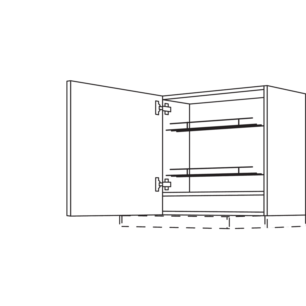 Wandschrank für
Flachschirm-Dunsthauben