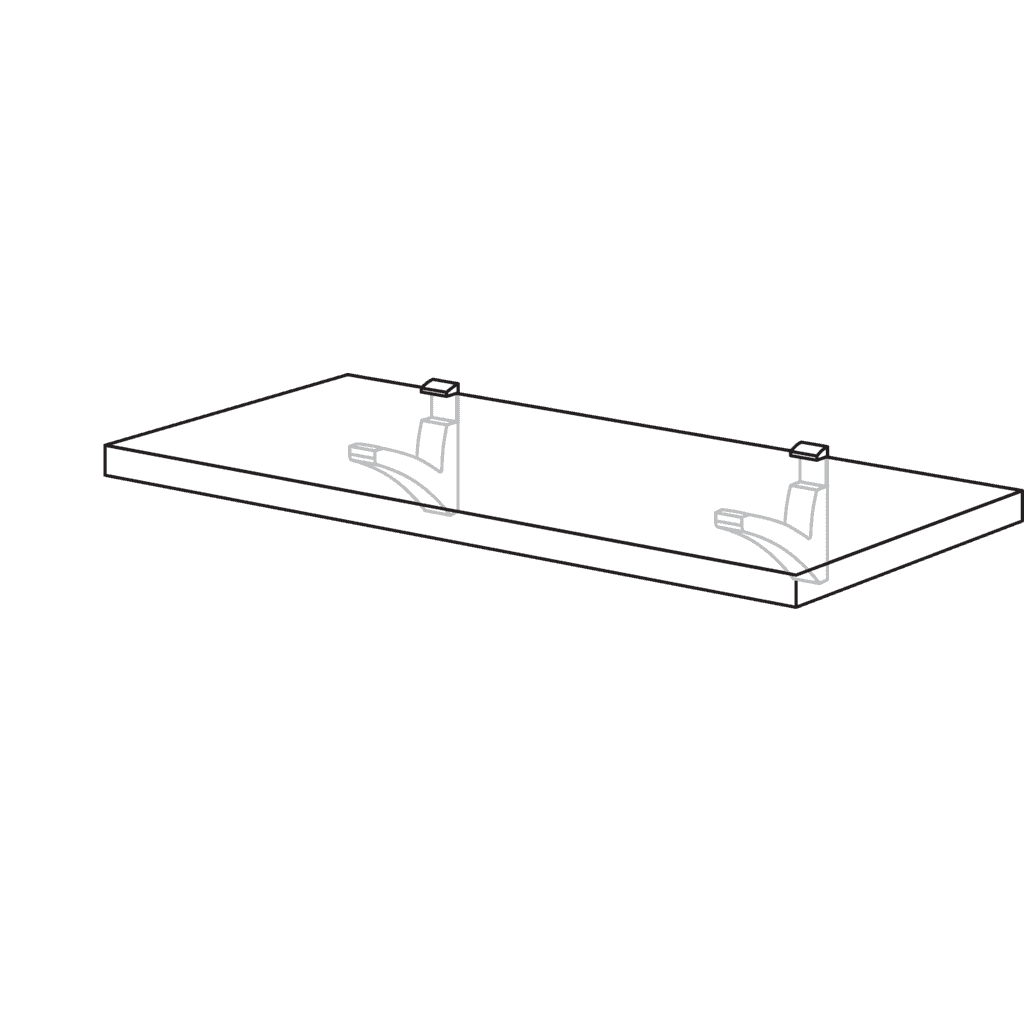 Wandbord mit Konsolenstütze,
25 mm stark