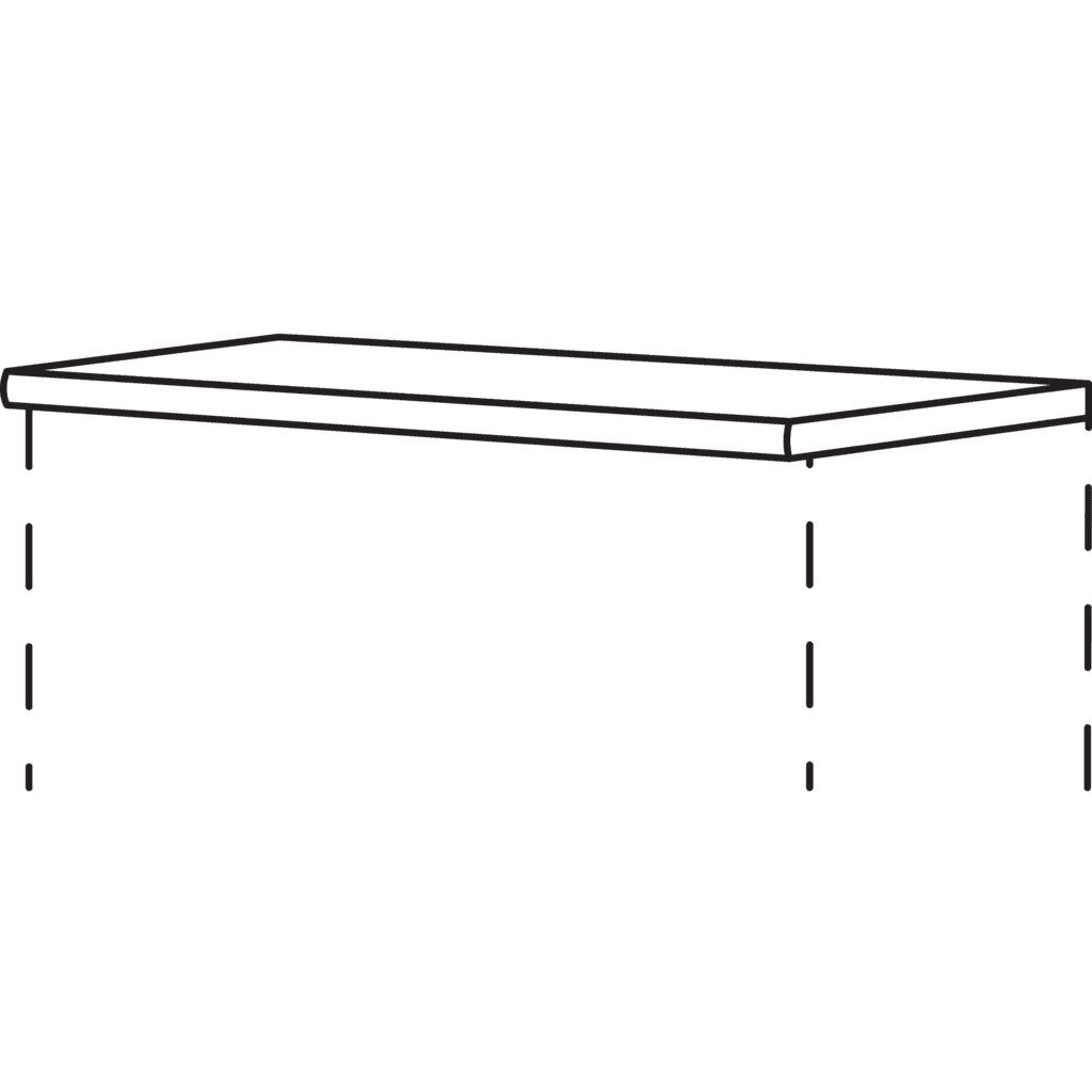 Abdeckboden in Lack, 10 mm
stark,
für Sideboards und