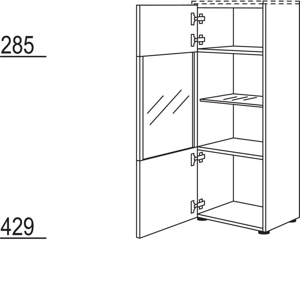 Vitrine in Echtholz-Furnier
