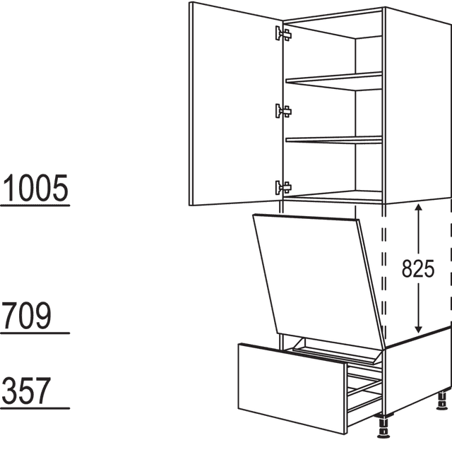 Geräte-Umbau Geschirrspüler
geeignet für
Nischenhöhe: 825 mm /