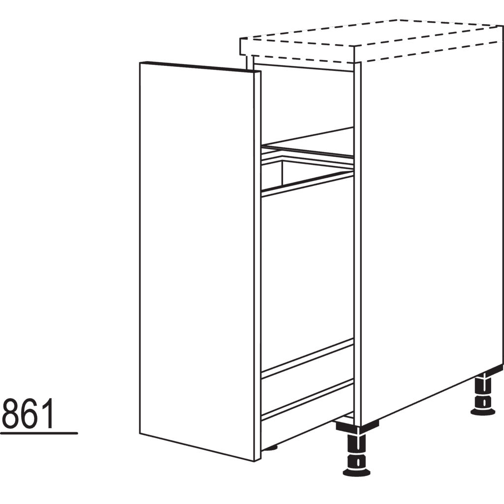 Maxi-Auszugschrank mit
Wertstoffsammler