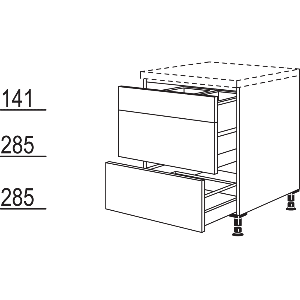 Auszugschrank für Mülltrennung