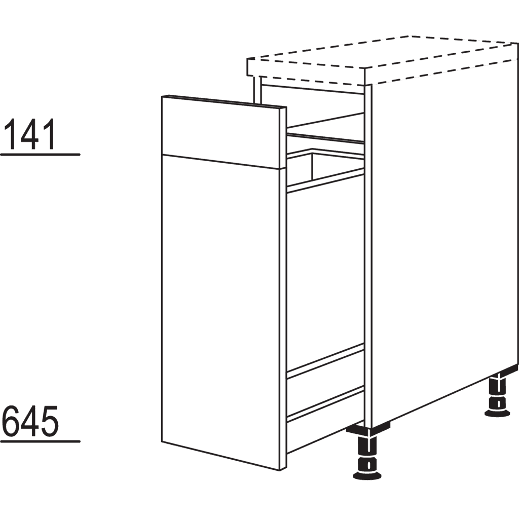 XL-Auszugschrank mit
Wertstoffsammler