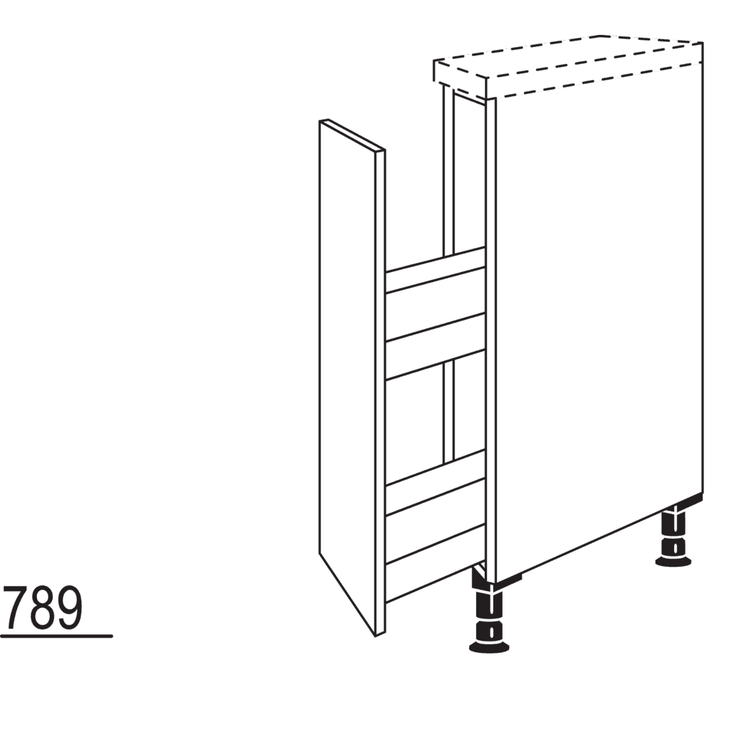 XL-Auszugschrank, diagonal