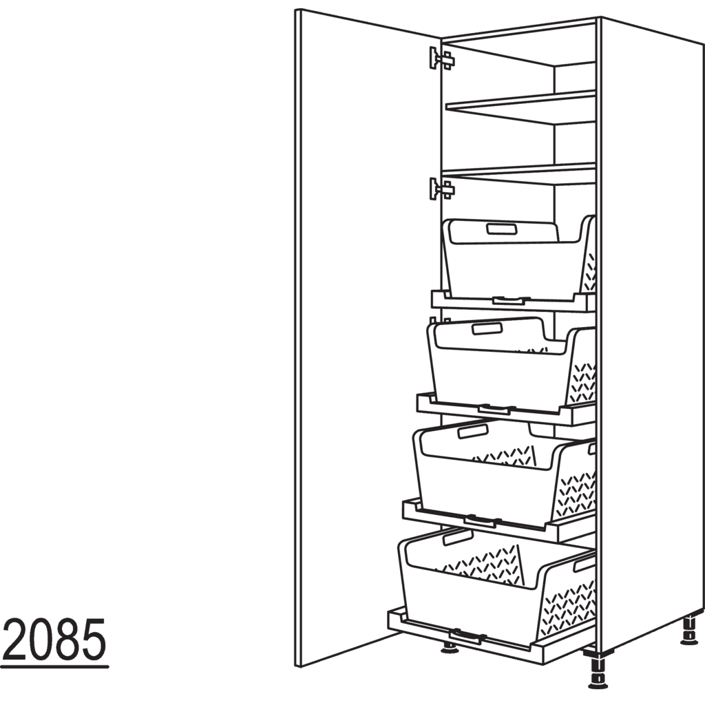 XL-Hochschrank mit
Wäschekorb-Tablar Laundry-Area