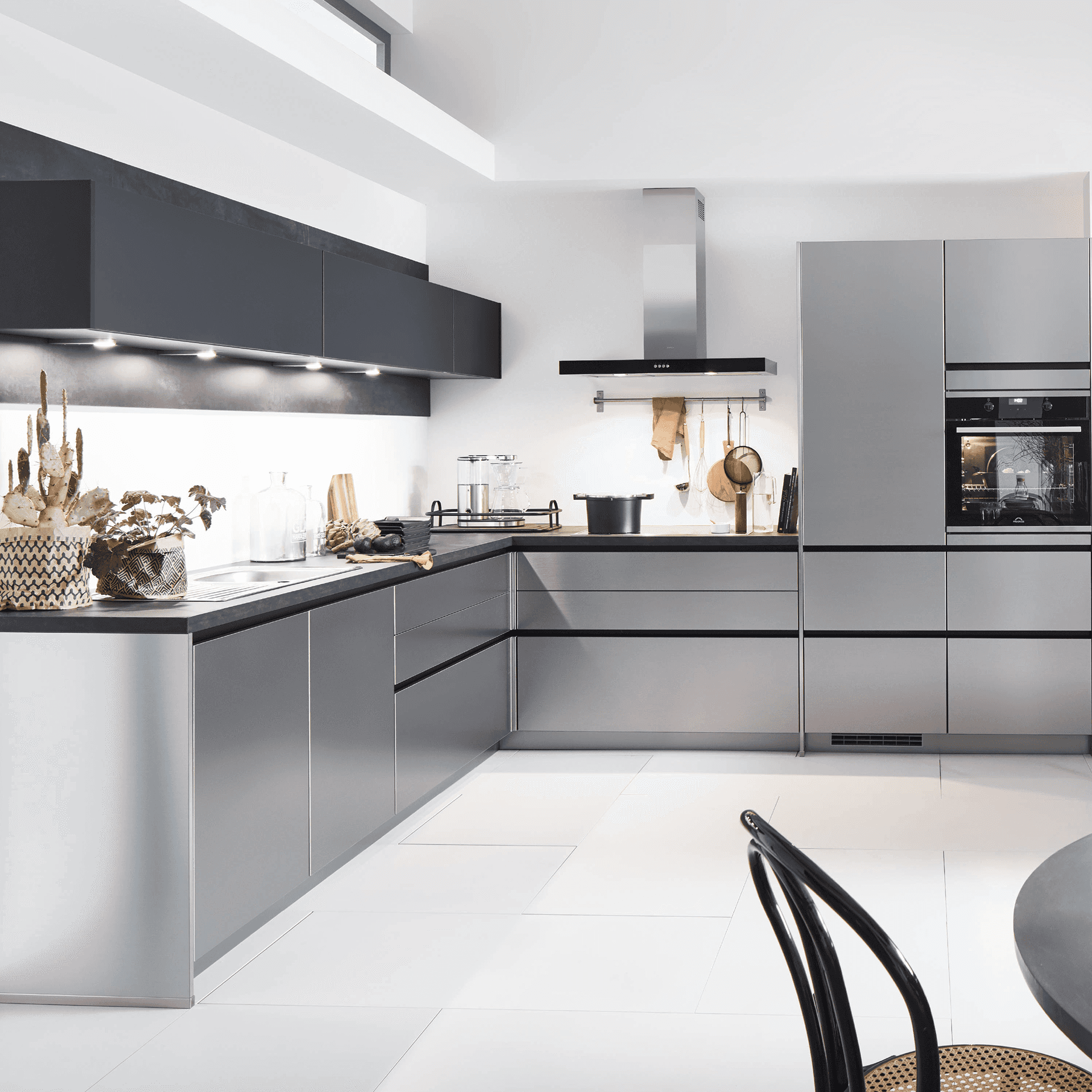 Nobilia Front Inox - 216 Stahl Gebürstet