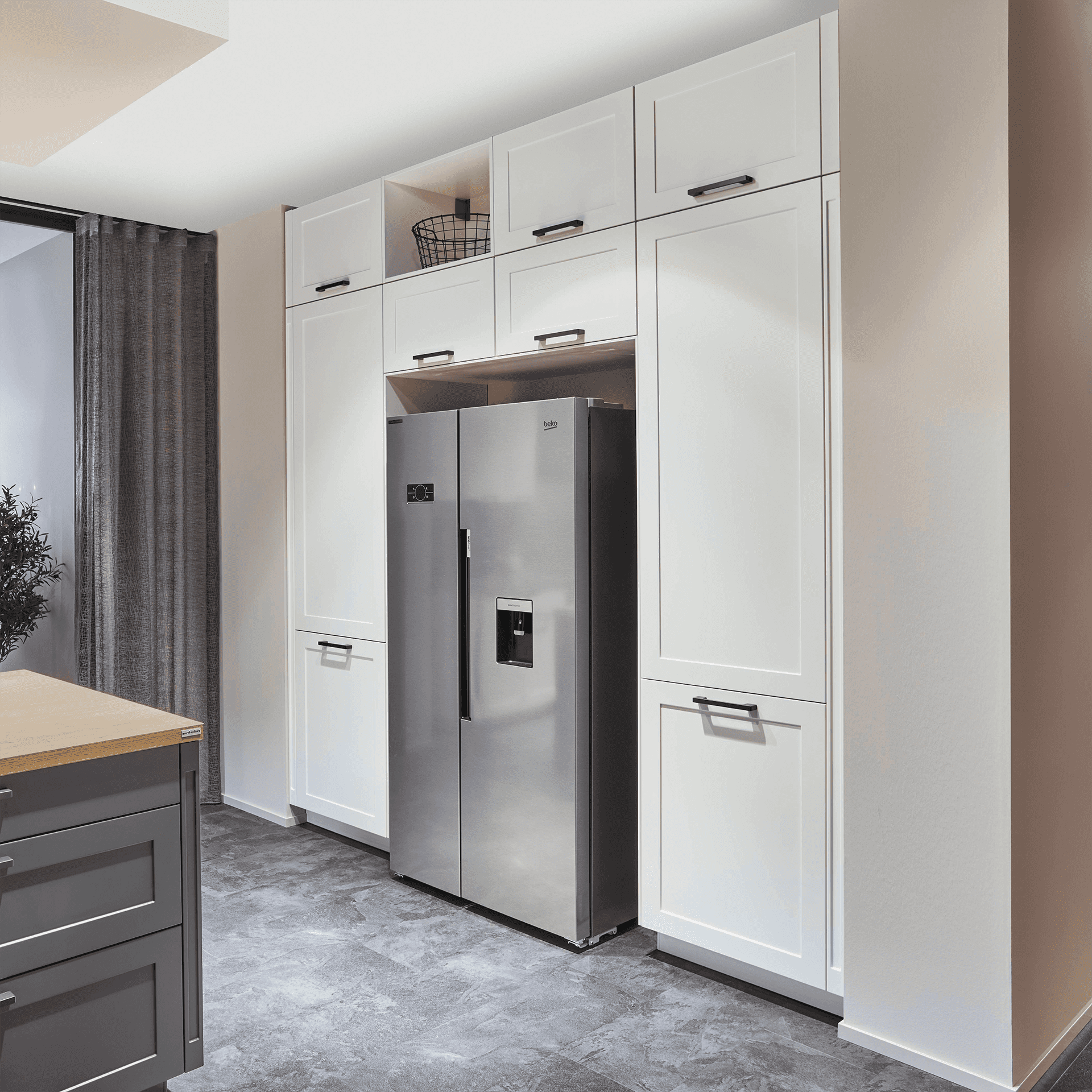 Nobilia Überbauschrank für Side By Side Kühlschrank-Planungen
