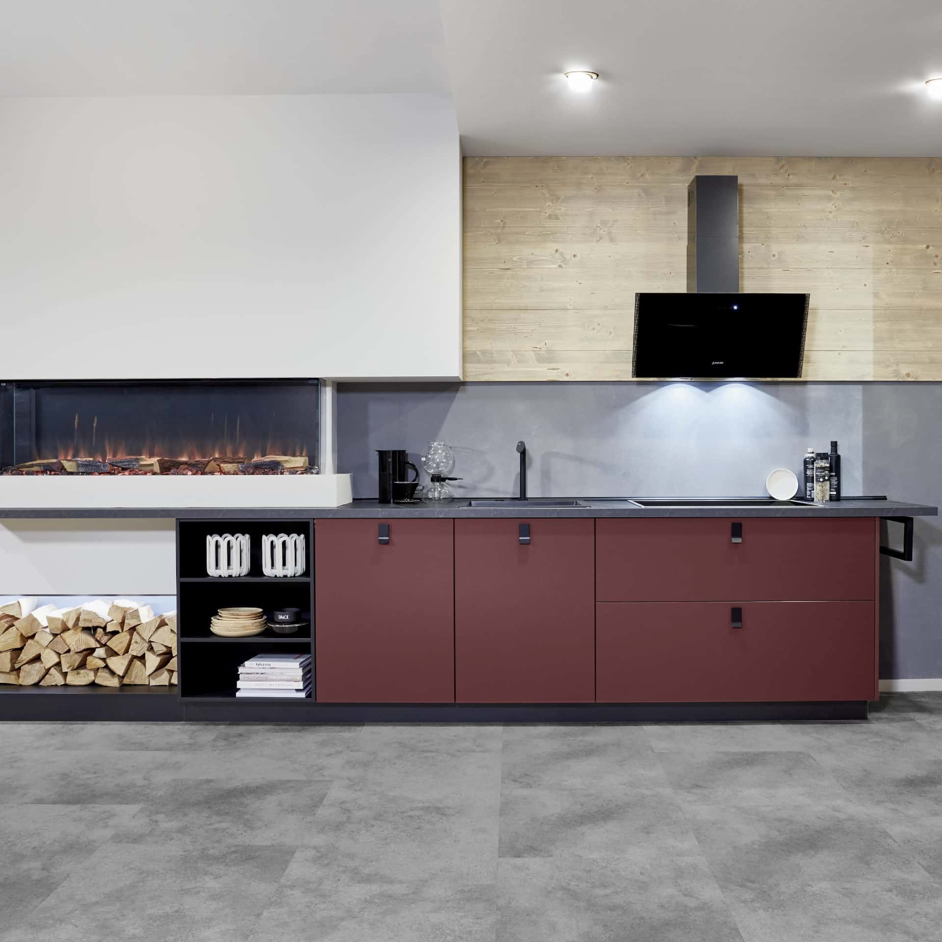 Nobilia Kochstellenschrank in Rot 963 aus der Easytouch Serie