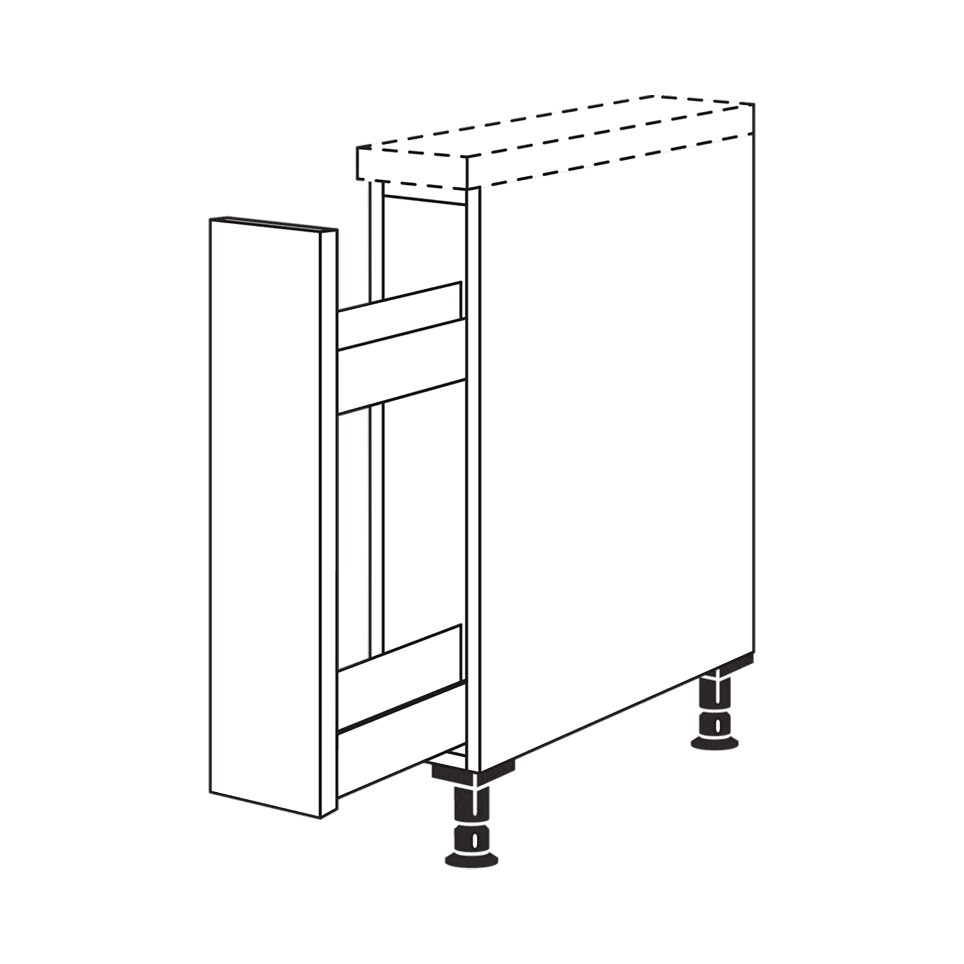 Nobilia Apothekerschrank als Unterschrank UA15 in 15 cm Breite