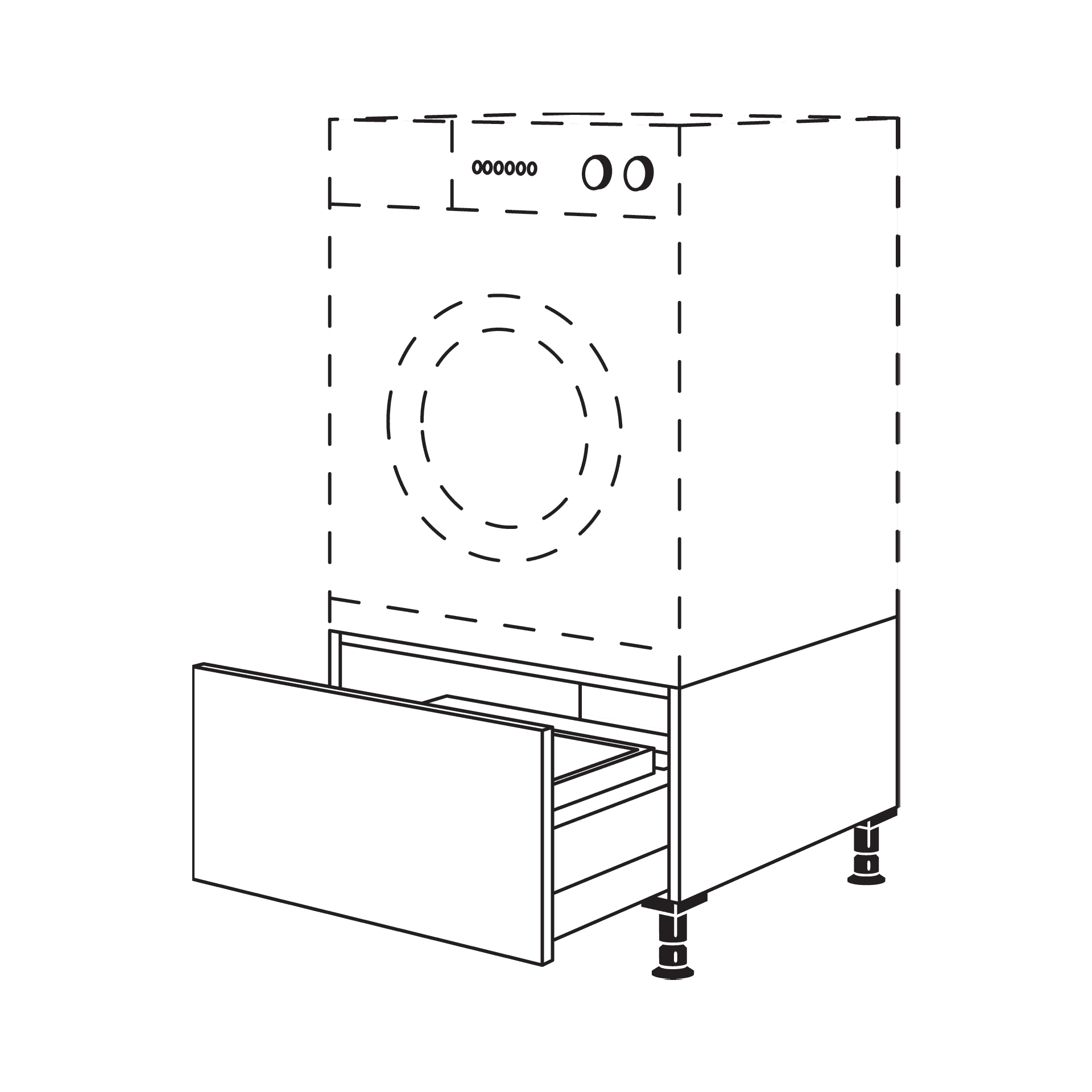 Nobilia Geräte-Unterbau für Waschmaschine & Trockner - GWUST60