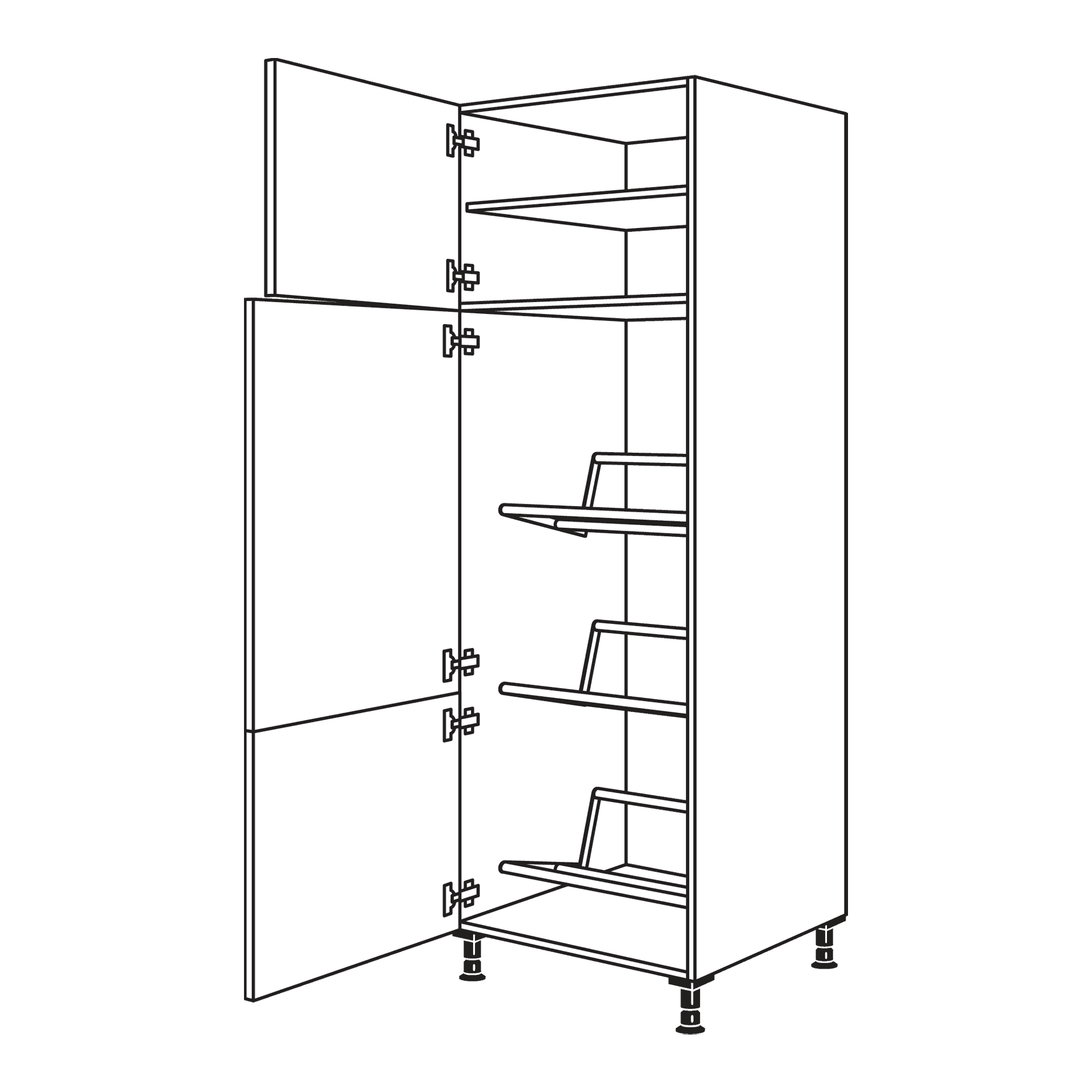 Nobilia Hochschränke mit Getränkekistenträger - HGTK60-1 - Getränkekisten.png