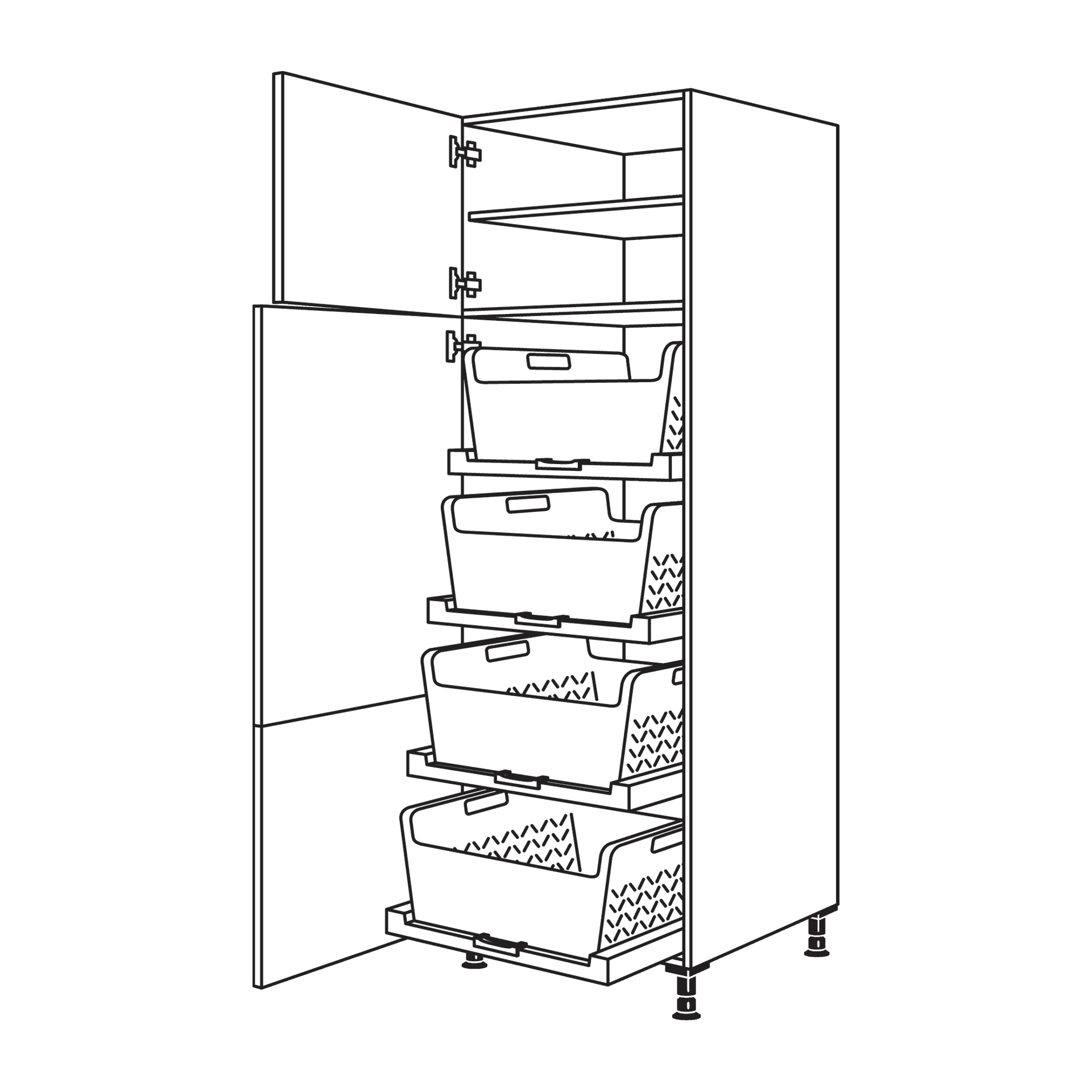 Nobilia Laundry-Hochschrank mit Wäschekorb-Tablar 
