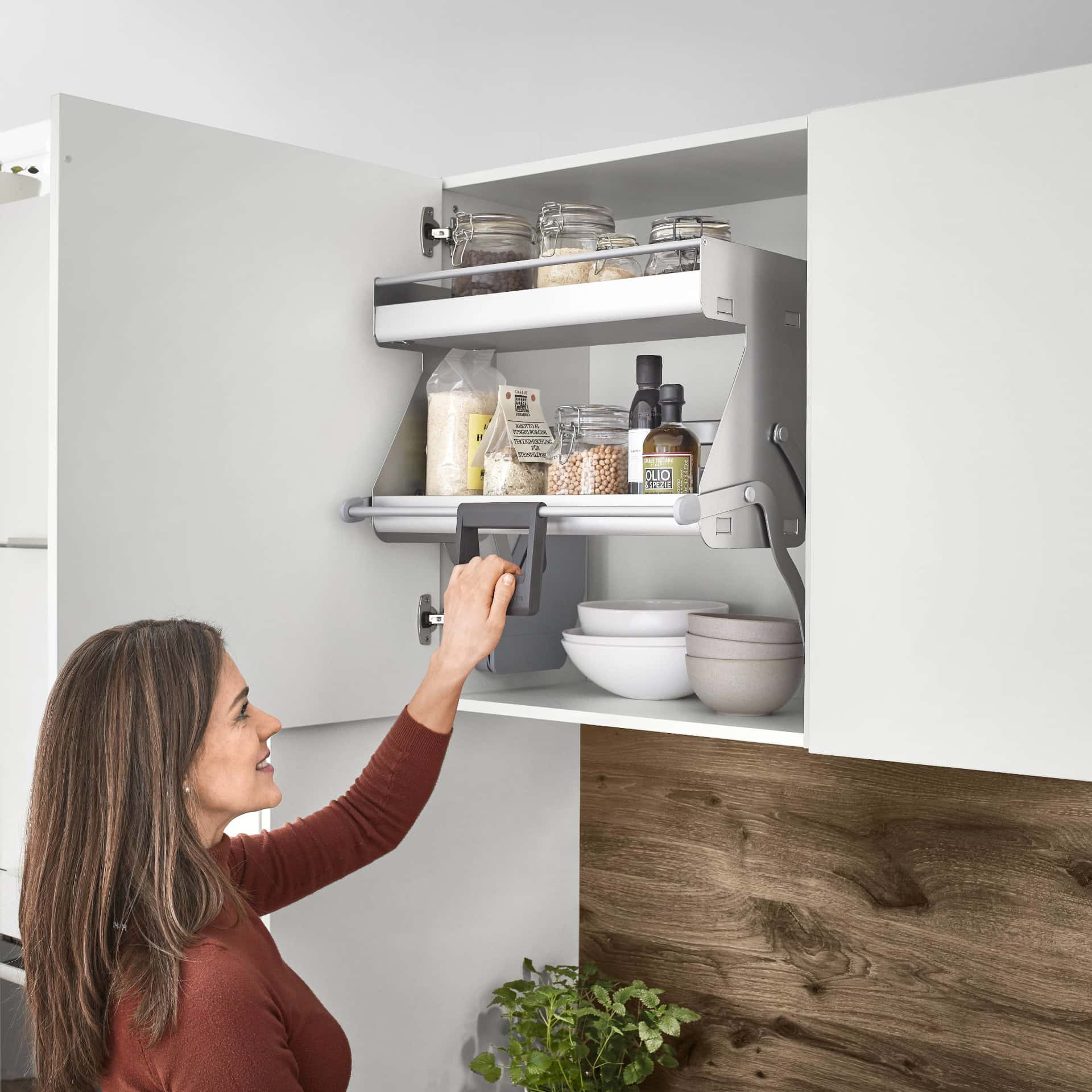 Nobilia Wandschrank mit Tür und iMove Tablar zum Ausziehen