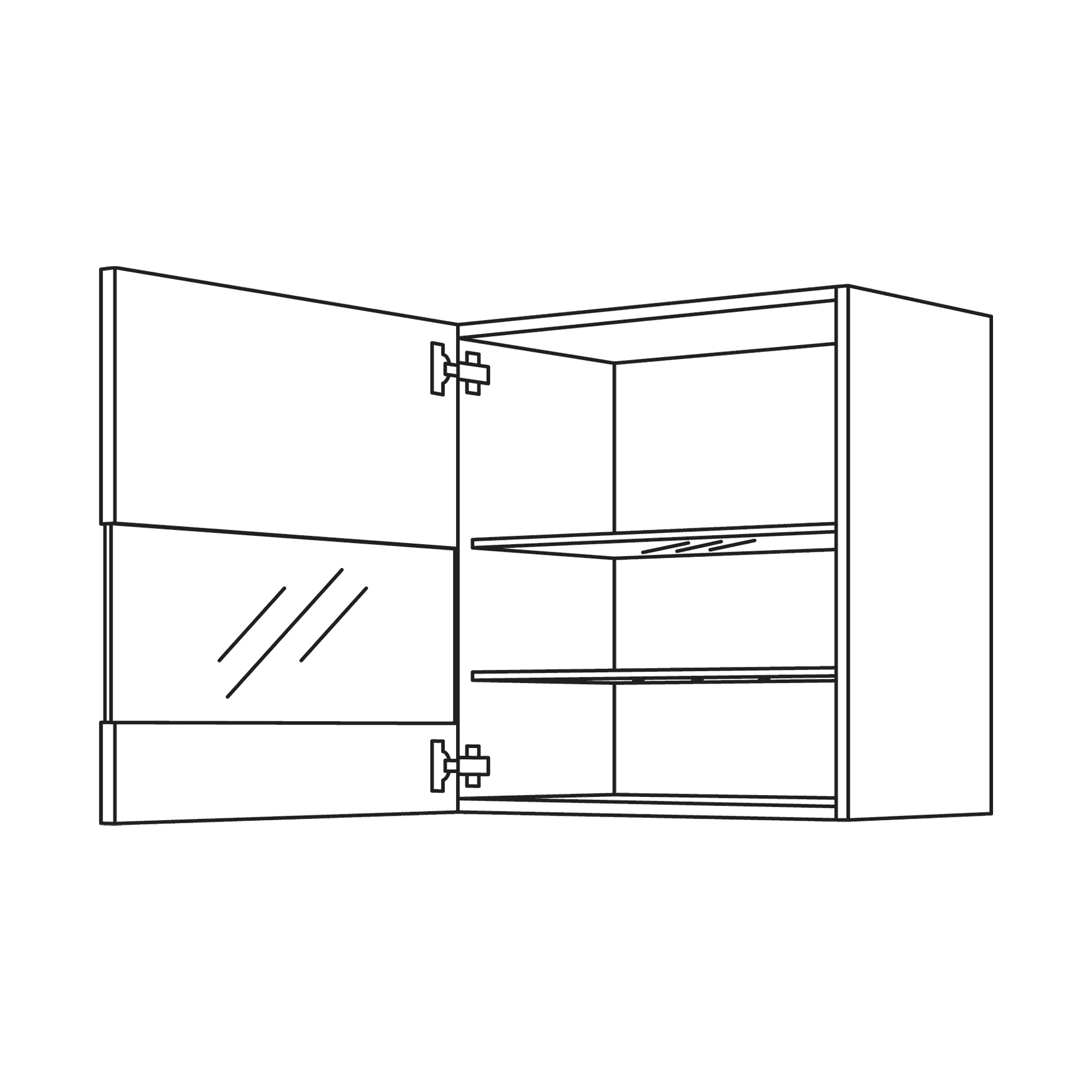 Nobilia Wandschrank mit Segmentglastür